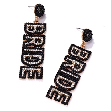 Rhinestone Bride Earrings for Bachelorette Parties and Weddings