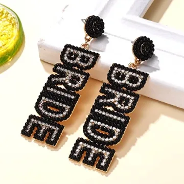 Rhinestone Bride Earrings for Bachelorette Parties and Weddings