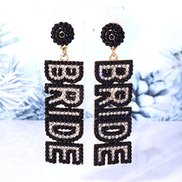 Rhinestone Bride Earrings for Bachelorette Parties and Weddings