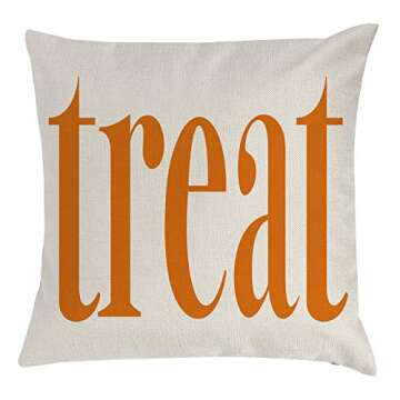 Willing Life Halloween Throw Pillow Covers 18 x18 Set of 4 Trick or Treat Orange Black Pillow Cases Fall Double Sided Outdoor Halloween Farmhouse Cushion Covers for Couch Pillows Indoor Home Decor