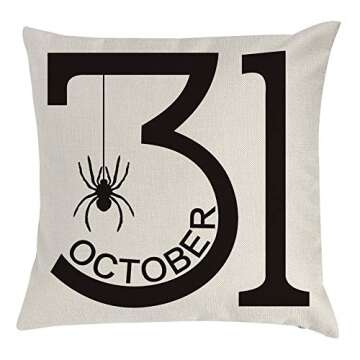 Willing Life Halloween Throw Pillow Covers 18 x18 Set of 4 Trick or Treat Orange Black Pillow Cases Fall Double Sided Outdoor Halloween Farmhouse Cushion Covers for Couch Pillows Indoor Home Decor