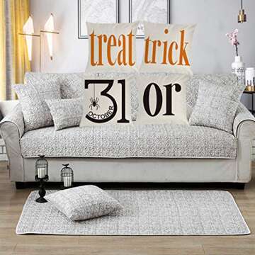 Willing Life Halloween Throw Pillow Covers 18 x18 Set of 4 Trick or Treat Orange Black Pillow Cases Fall Double Sided Outdoor Halloween Farmhouse Cushion Covers for Couch Pillows Indoor Home Decor