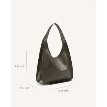 NEWBELLA Women's Hobo Handbags - Soft PU Leather Shoulder Tote Purses with Zipper for Stylish and Functional Everyday Use (Green)