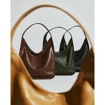 NEWBELLA Women's Hobo Handbags - Soft PU Leather Shoulder Tote Purses with Zipper for Stylish and Functional Everyday Use (Green)