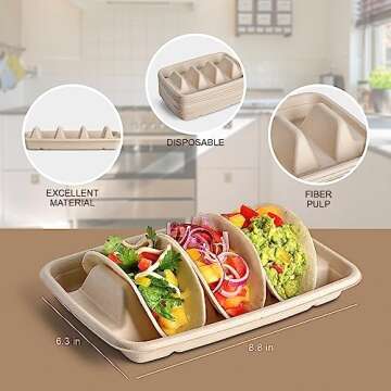 24PCS Taco Holders - Eco-Friendly Disposable Plates