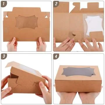 TOMNK 24pcs Cookie Boxes with Window for Treats