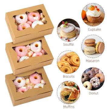 TOMNK 24pcs Cookie Boxes with Window for Treats