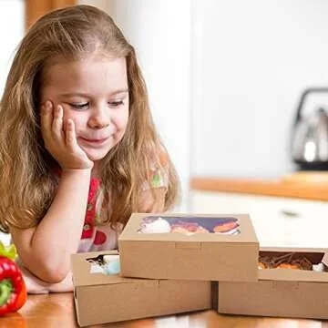 TOMNK 24pcs Cookie Boxes with Window for Treats