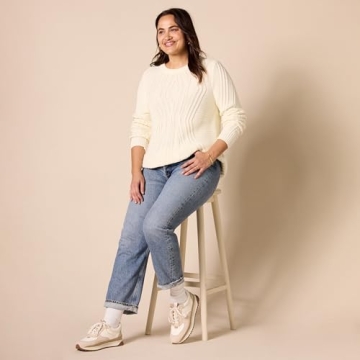 Amazon Essentials 100% Cotton Cable Sweater for Women