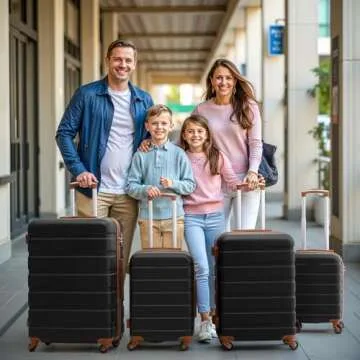 Coolife Luggage 4 Piece Set Suitcase Spinner Hardshell Lightweight TSA Lock