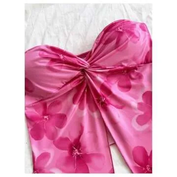 GORGLITTER Chic Floral Strapless Tube Top for Women