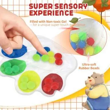Squishy Sensory Toys for Kids - 3 Pack Color Sorting Sensory Toys for Kids with Autism - Stress Anxiety Relief Toys for Calm Down - Toddler Travel Fidget Toys - Easter Basket Stuffers for Kids