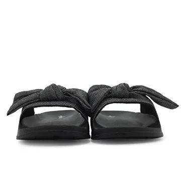 FUNKYMONKEY Women’s Cute Bow Slides for Beach Comfort