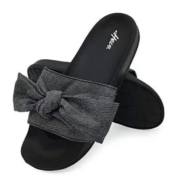 FUNKYMONKEY Women’s Cute Bow Slides for Beach Comfort