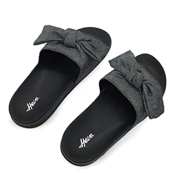 FUNKYMONKEY Women’s Cute Bow Slides for Beach Comfort