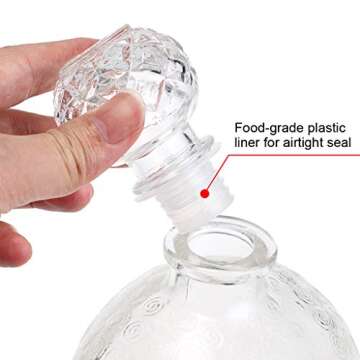 MDLUU Glass Wine Decanter, Skull Decanter Bottle, Liquor Decanter with Airtight Stopper, Wiskey Vodka Beer Decanter for Gift, Home, Bar, Party Decor, 25oz/750ml Clear