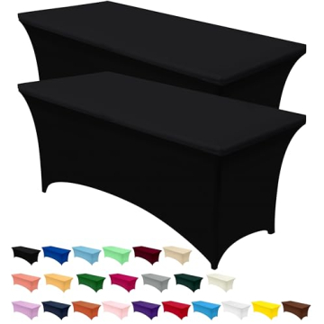Utopia Kitchen Spandex Tablecloth 2 Pack - Black