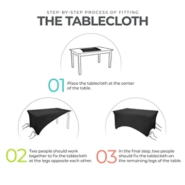 Utopia Kitchen Spandex Tablecloth 2 Pack - Black