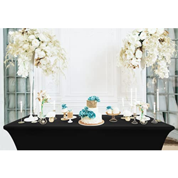 Utopia Kitchen Spandex Tablecloth 2 Pack - Black