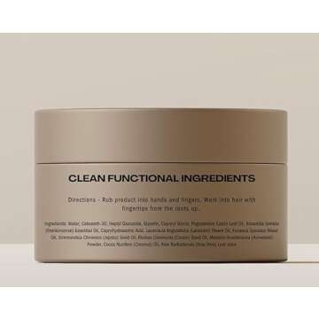 HygieneLab Men's Hair Gel - EWG Verified, Strong Hold, Matte Finish, Weightless Texture, Sandalwood Scent, Non-Toxic Clean Formula, Suitable for All Hair Types