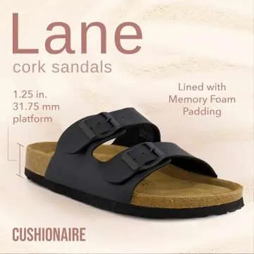 CUSHIONAIRE Lane Comfortable Footbed Sandals for Women