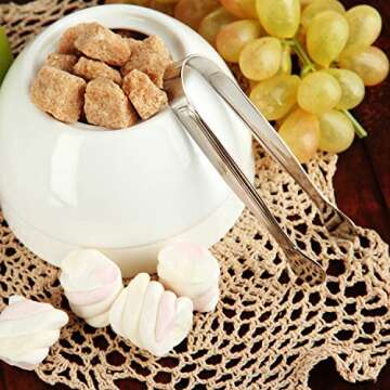 Gejoy Mini Tongs 12-Pack for Appetizers and Desserts