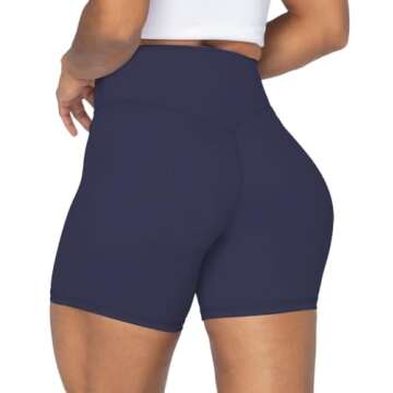 Sunzel No Front Seam High Waist Biker Shorts for Women, Squat Proof Yoga Workout Gym Bike Shorts 5" ...