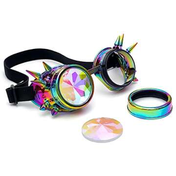 Lelinta Kaleidoscope Rave Goggles for Steampunk Cosplay
