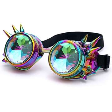 Lelinta Steampunk Kaleidoscope Rave Goggles for Cosplay