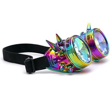 Lelinta Steampunk Kaleidoscope Rave Goggles for Cosplay