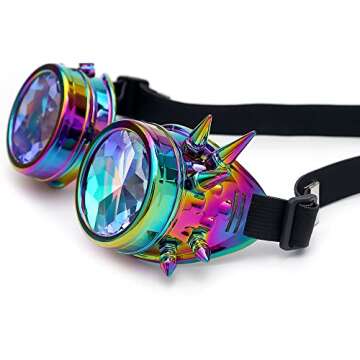 Lelinta Steampunk Kaleidoscope Rave Goggles for Cosplay
