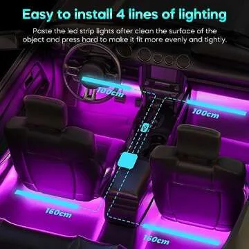 Winzwon Car Accessories, Car Led Lights, Gifts for Men Him Mom Women, APP Control Inside Car Light with USB Port, Lights for Cars Interior 2 Pack