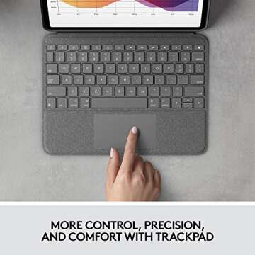 Logitech Folio Touch iPad Keyboard Case with Trackpad and Smart Connector for iPad Air 11-inch (M2 &...
