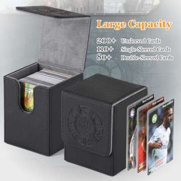 Arkeiliy Card Deck Box, 110+ Storage MTG Deck Box with 50 Pcs Card Sleeve, Collectible Trading Card ...