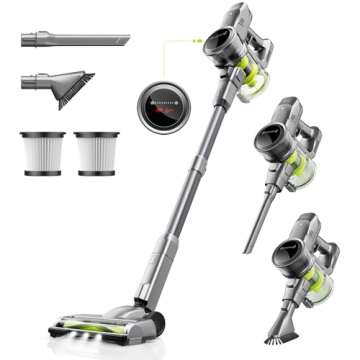 Kalado Cordless Vacuum Cleaner - 250W, 26000Pa, LED Display, Detachable Battery