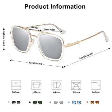 SOJOS Retro Square Polarized Sunglasses for Every Occasion