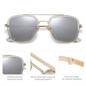SOJOS Retro Square Polarized Sunglasses for Every Occasion