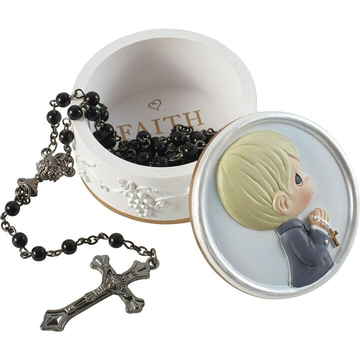 Precious Moments Faith is The Light Resin Box & Rosary