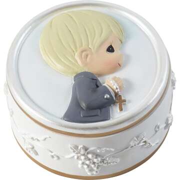 Precious Moments Faith is The Light Resin Box & Rosary