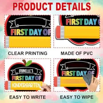 JUESMOS First and Last Day of School Chalkboard, 9.5"x11.8" Double Sided Pencil Back to School Sign for Kids Girls Boys Reusable 1st Day of Kindergarten Preschool Photo Props Sign