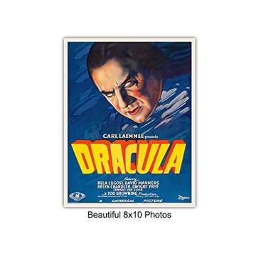 Godzilla, Dracula, The invisible Man, The Mummy, Frankenstein Wall Art & Decor - Vintage Horror Monster Movie Posters - Home Theater Set - Classic Scary Movie - Man Cave, Boys Bedroom, Teens Room