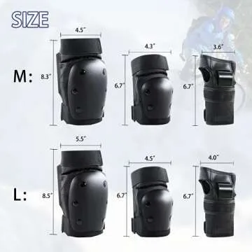 Knee Pads, Protective Knee Pads For Women Adults/Young, Skating Protective Gear Knee Pad Elbow Pad Wrist Pad Set, Sports Protective Equipment With Skateboard, Roller Skating, Bicycle, Scooter (Large)
