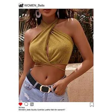 WHIPPY Women Leather Belts for Jeans Pants Fashion Dress Belt for Women with Solid Pin Buckle, Black,S