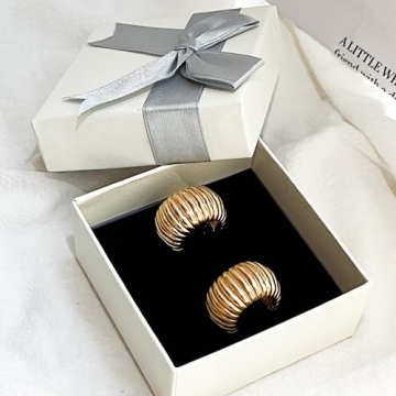 Trendy 18K Gold Plated Chunky Gold Hoop Earrings