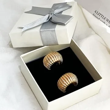 Trendy 18K Gold Plated Chunky Gold Hoop Earrings