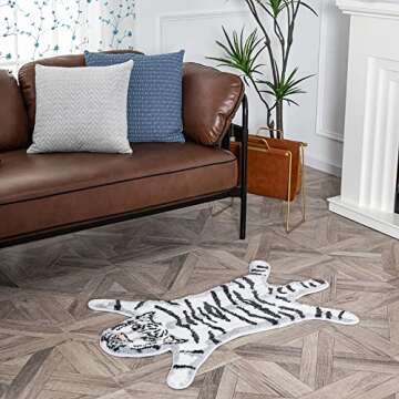 ZSCYD-yingda1992 Tiger Shaped Bathroom Rug Animals Bath Mat Rug Non-Slip Door Mat for Bedroom Bathro...