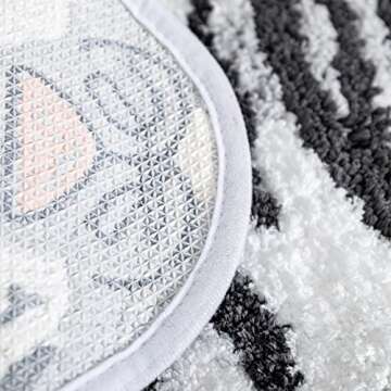 ZSCYD-yingda1992 Tiger Shaped Bathroom Rug Animals Bath Mat Rug Non-Slip Door Mat for Bedroom Bathroom Kitchen Cartoon Rug for Tub Soft Bathmat Home Decor (65x98cm/25.6x38.6in) White