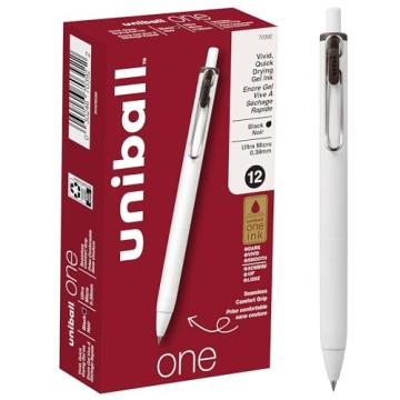Uni-ball Gel Pen 12 Pack - 0.38mm Ultra Micro Black Ink for Crisp Writing