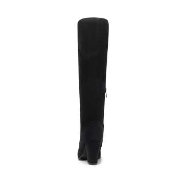 DREAM PAIRS Women's Chunky Heel Knee High and Up Boots,Size 7.5,BLACK,MIDLEG