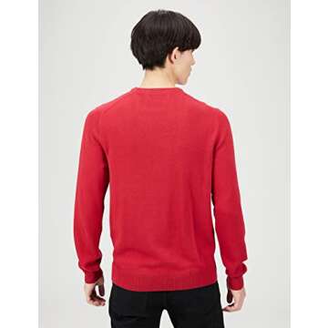 Amazon Essentials Men's Crewneck Sweater, 100% Cotton, Red, Medium, Big & Tall Options Available